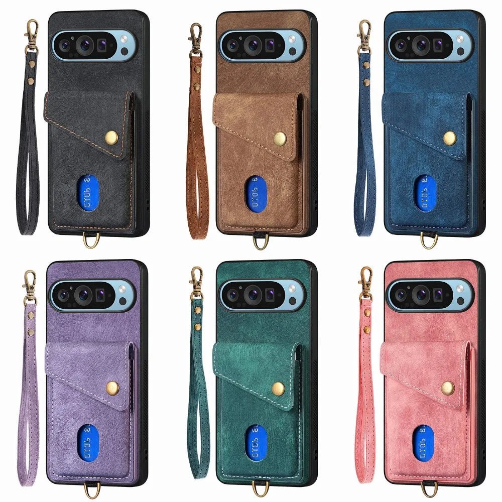 Google Pixel 9/ 9 Pro/ 9 Pro XL - Moderne Schutz Hülle Kartenfach, Armband, Stoßfest Handy Schutz Hülle online kaufen günstig bestellen
