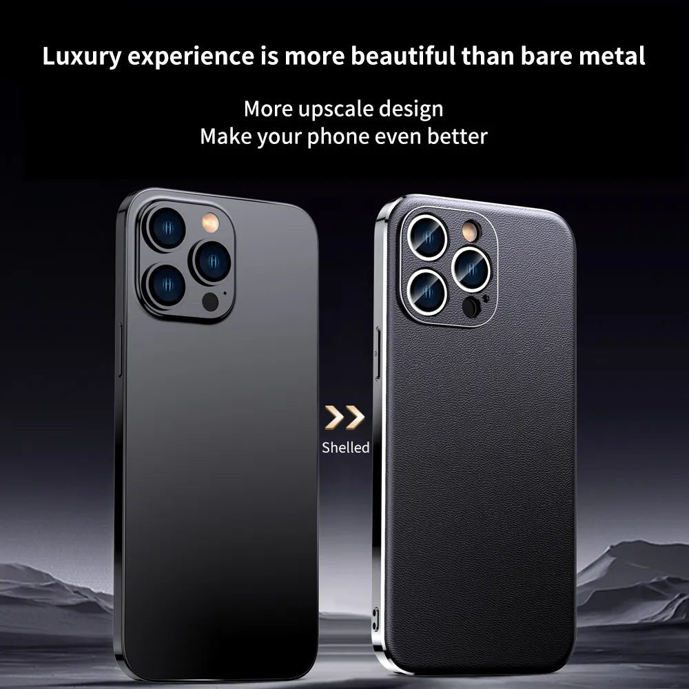 iPhone 14/ Pro/ Plus/ Pro Max - Handy Hülle aus Rindsleder mit Luxuriöse Beschichtung, Vollständiger Linsenschutz auf der Rückseite iPhone 14/ Pro/ Plus/ Pro Max - Handy Hülle aus Rindsleder mit Luxuriöse Beschichtung, Vollständiger Linsenschutz auf der Rückseite - Handy Held 24 online kaufen günstig bestellen