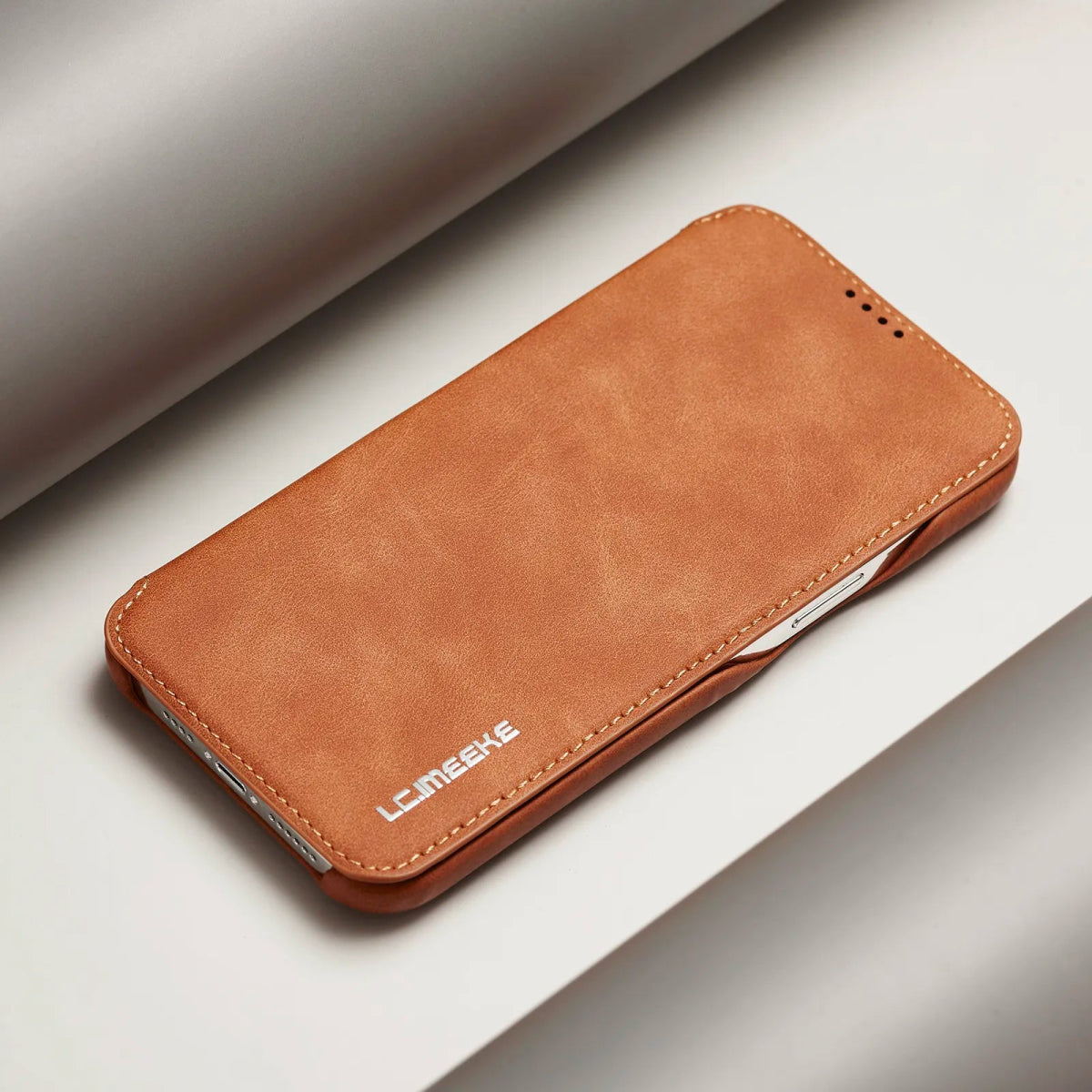 iPhone 14/ Pro/ Plus/ Pro Max - Lederoptik Hülle, Mit Display Abdeckung iphone 13 14 15 pro plus schutz hülle leder modern stylisch neu günstig kaufen bestellen stoßfest schön super luxus bumber schutz display Handy Hülle online kaufen günstig bestellen