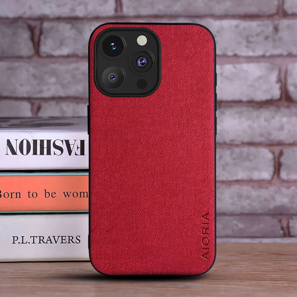 iPhone 14/ Pro/ Plus/ Pro Max - Luxus Trend Textil Stoff Lederoptik Schutz Hülle 47181116637526|47181116670294|47181116703062|47181116735830 online kaufen günstig bestellen