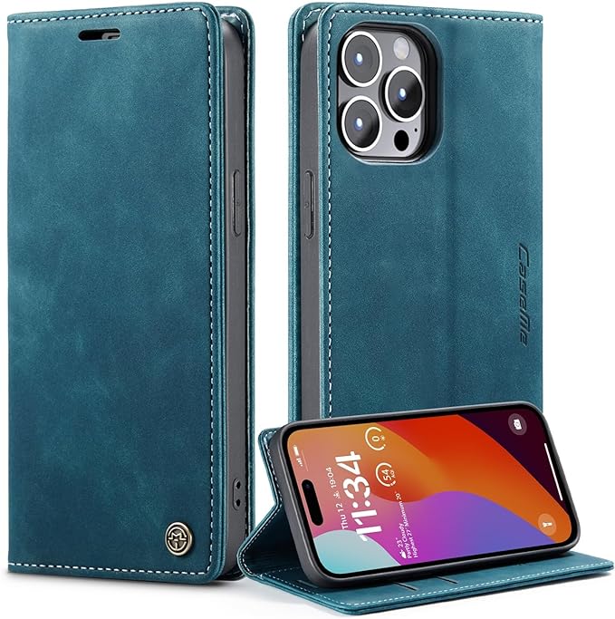 iPhone 14/ Pro/ Plus/ Pro Max - PU Lederoptik Klapphülle mit Magnetischer Abdeckung und Kartenfach Handy Hülle online kaufen günstig bestellen