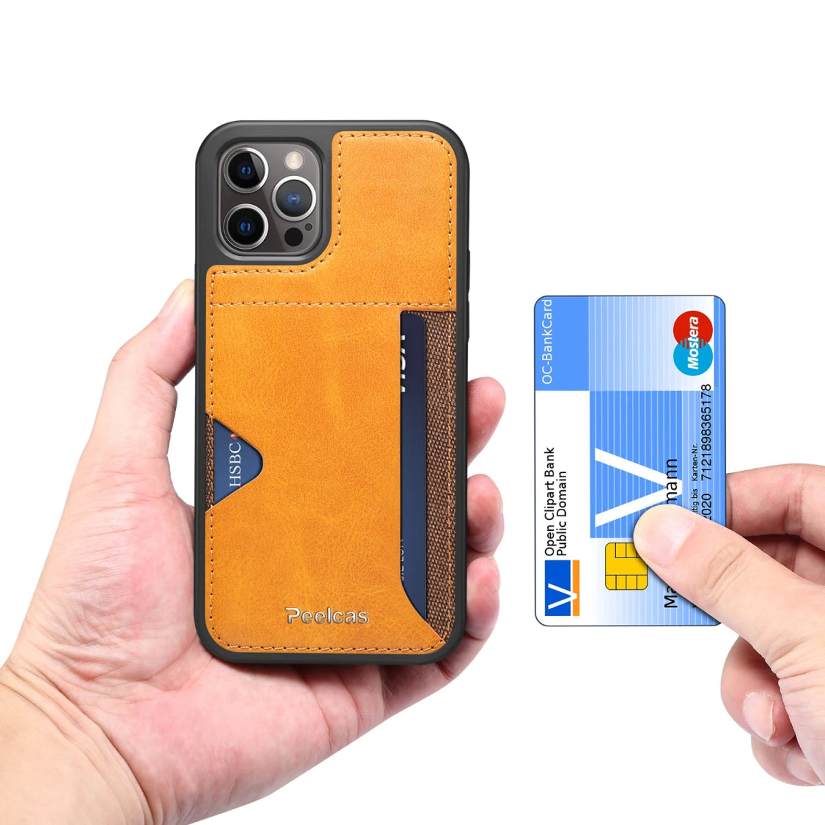 iPhone 14/ Pro/ Plus/ Pro Max - PU Lederoptik Schutz Hülle mit Kartenfach Handy Hülle online kaufen günstig bestellen