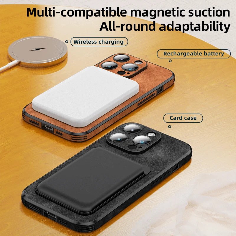 iPhone 14/ Pro/ Plus/ Pro Max - PU Lederoptik Schutz Hülle mit MagSafe und Stoßfeste Silikon Handy Hülle online kaufen günstig bestellen