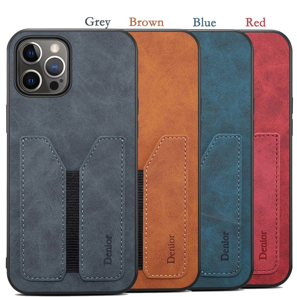 iPhone 14/ Pro/ Plus/ Pro Max - Trend PU Lederoptik Schutz Hülle mit Karten Tasche - Fach Handy Hülle online kaufen günstig bestellen