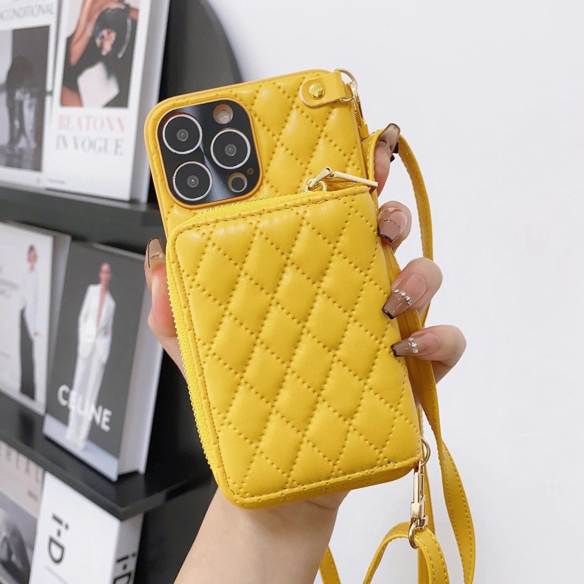 iPhone 14/ Pro/ Plus/ Pro Max - Umhängetasche mit Umhänge Band, Schulterkartenhalter, Kosmetiktasche, Reißverschluss - Geldbörse aus Lederoptik 47170435711318|47170435744086|47170435776854|47170435809622 online kaufen günstig bestellen