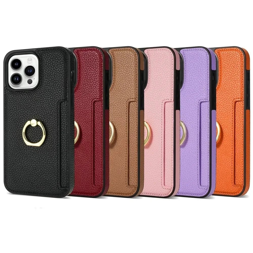 iPhone 14/ Pro/ Pro Max - Schutz Hülle mit Ring Halter und Kartenfach Handy Schutz Hülle online kaufen günstig bestellen