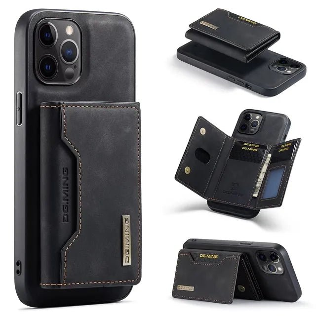iPhone 15/ Pro/ Plus/ Pro Max - 2 in 1 Magnetische Lederoptik Hülle mit Abnehmbarem Portemonnaie und Kartenfach 47292238725462|47292238758230|47292238790998|47292238823766 Handy Hülle online kaufen günstig bestellen