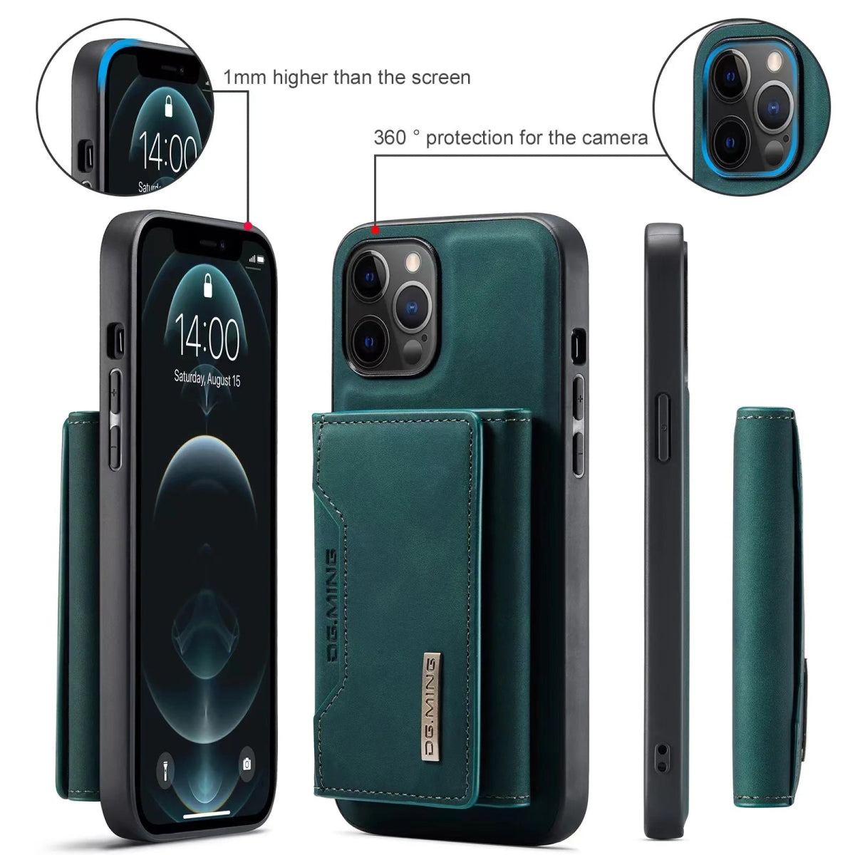 iPhone 15/ Pro/ Plus/ Pro Max - 2 in 1 Magnetische Lederoptik Hülle mit Abnehmbarem Portemonnaie und Kartenfach Handy Hülle online kaufen günstig bestellen