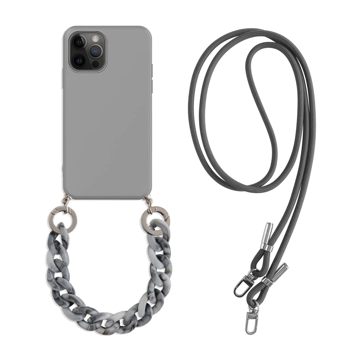 iPhone 15/ Pro/ Plus/ Pro Max - Cross Body Hülle mit Halskette und Marmor Kette - Silikon Case 47218935726422|47218935759190|47218935791958|47218935824726 Handy Hülle online kaufen günstig bestellen