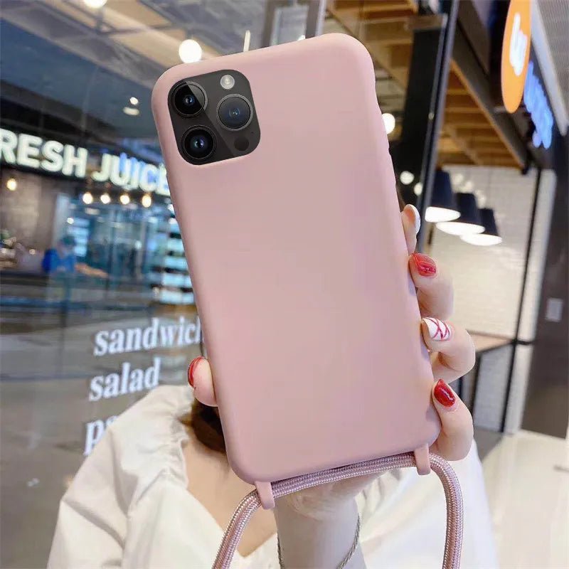 iPhone 15/ Pro/ Plus/ Pro Max - Cross Body Trend TPU Hülle mit Umhänge Kette, Trageband, Kordel Handy Schutz Hülle online kaufen günstig bestellen