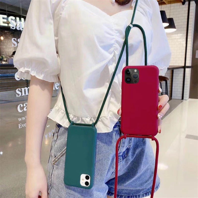 iPhone 15/ Pro/ Plus/ Pro Max - Cross Body Trend TPU Hülle mit Umhänge Kette, Trageband, Kordel Handy Schutz Hülle online kaufen günstig bestellen
