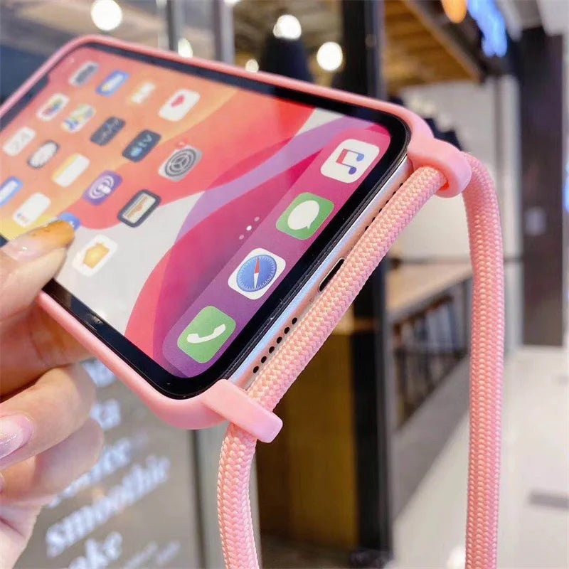 iPhone 15/ Pro/ Plus/ Pro Max - Cross Body Trend TPU Hülle mit Umhänge Kette, Trageband, Kordel Handy Schutz Hülle online kaufen günstig bestellen