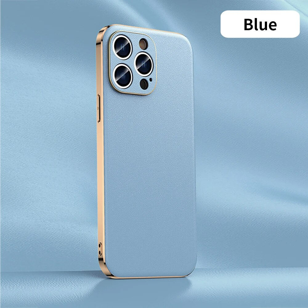 iPhone 15/ Pro/ Plus/ Pro Max - Handy Hülle aus Rindsleder mit Luxuriöse Beschichtung, Vollständiger Linsenschutz auf der Rückseite 47167568576854|47167568609622|47167568642390|47167568675158 online kaufen günstig bestellen