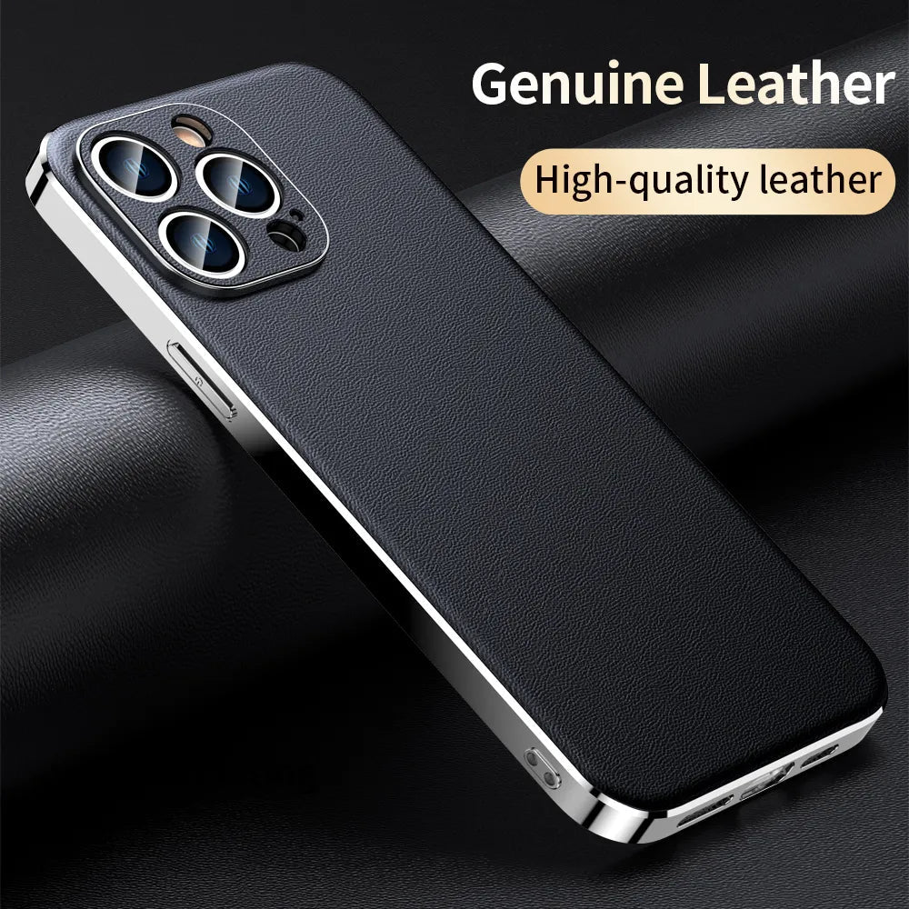 iPhone 15/ Pro/ Plus/ Pro Max - Handy Hülle aus Rindsleder mit Luxuriöse Beschichtung, Vollständiger Linsenschutz auf der Rückseite iPhone 15/ Pro/ Plus/ Pro Max - Handy Hülle aus Rindsleder mit Luxuriöse Beschichtung, Vollständiger Linsenschutz auf der Rückseite - Handy Held 24 online kaufen günstig bestellen
