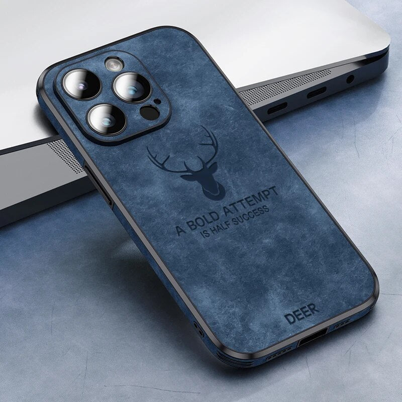 iPhone 15/ Pro/ Plus/ Pro Max - Hirsch Lederoptik Handy Hülle mit Linsen Schutz Stoßfeste Silikon 47172388356438|47172388389206|47172388421974|47172388454742 online kaufen günstig bestellen