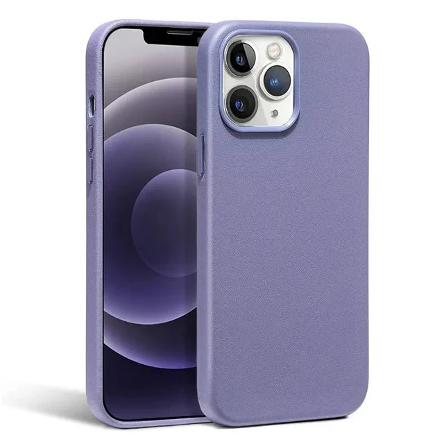 iPhone 15/ Pro/ Plus/ Pro Max - Lederoptik Hülle MagSafe, Stoßfest Bumper Apple iPhone 15 pro max 15 plus leder schutz hülle magsafe neu online günstig kauefen bestellen case flip magnetisch cover luxus modern lila violett Handy Schutz Hülle online kaufen günstig bestellen