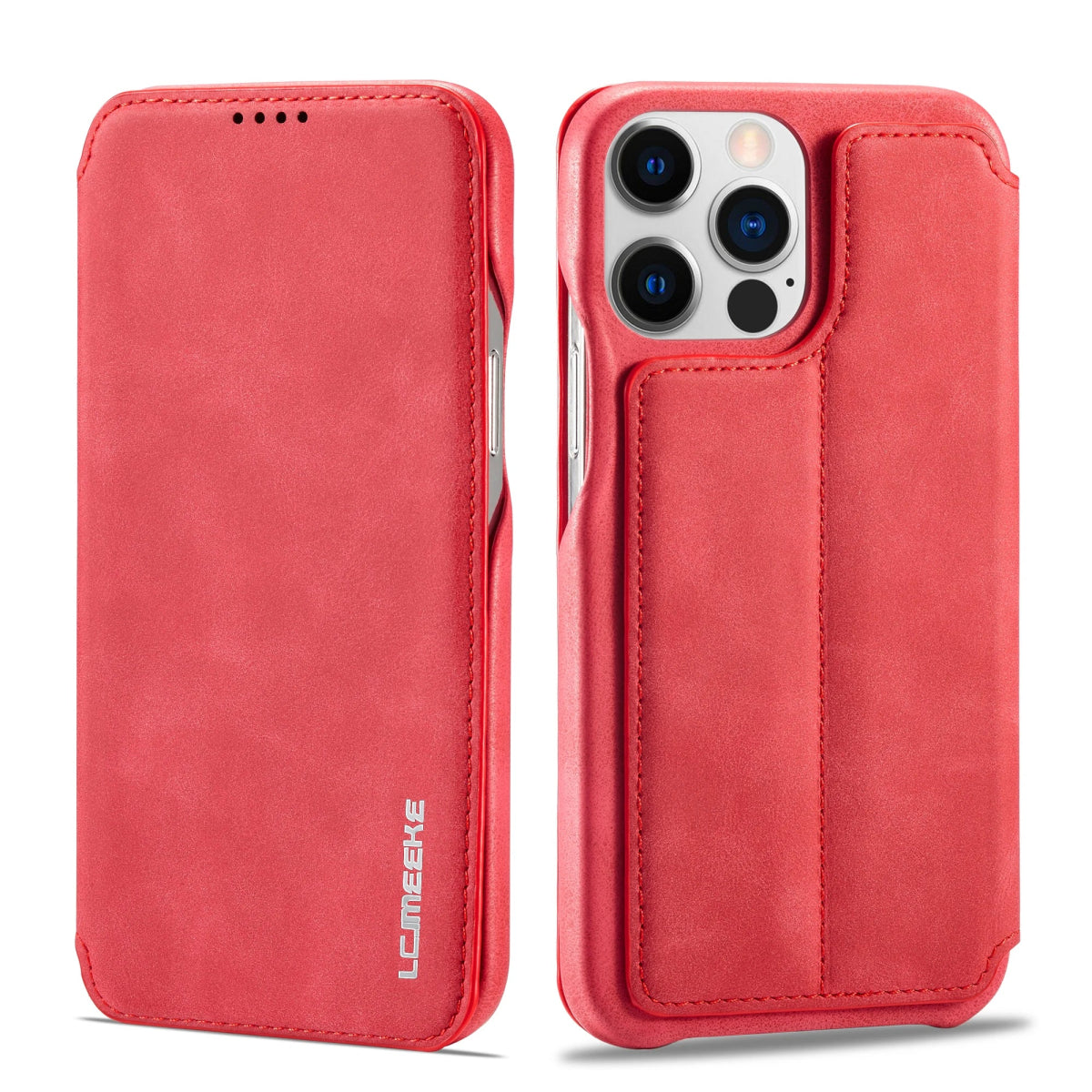 iPhone 15/ Pro/ Plus/ Pro Max - Lederoptik Hülle, Mit Display Abdeckung iphone 13 14 15 pro plus schutz hülle leder modern stylisch neu günstig kaufen bestellen stoßfest schön super luxus bumber schutz display wasserfest waschbar kratzfest rot online kaufen günstig bestellen
