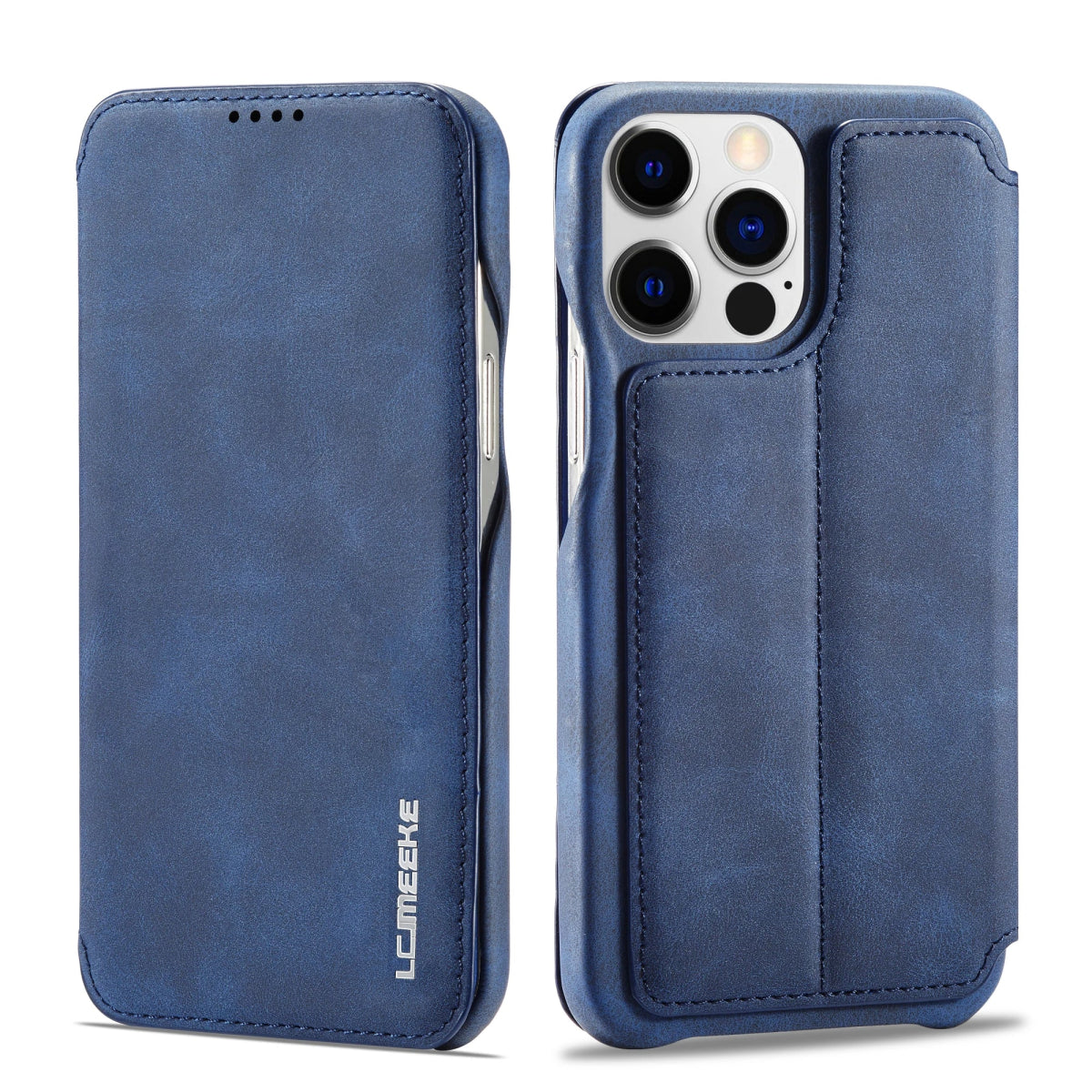 iPhone 15/ Pro/ Plus/ Pro Max - Lederoptik Hülle, Mit Display Abdeckung iphone 13 14 15 pro plus schutz hülle leder modern stylisch neu günstig kaufen bestellen stoßfest schön super luxus bumber schutz display wasserfest waschbar kratzfest blau online kaufen günstig bestellen