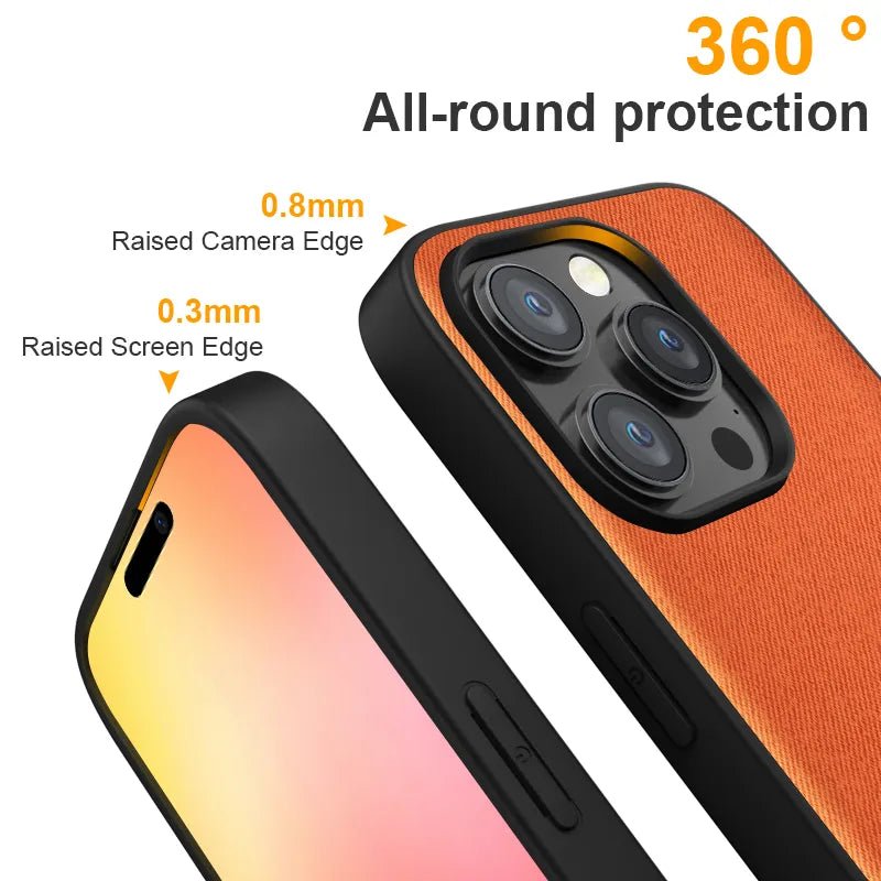 iPhone 15/ Pro/ Plus/ Pro Max - Luxus Trend Textil Stoff Lederoptik Schutz Hülle online kaufen günstig bestellen