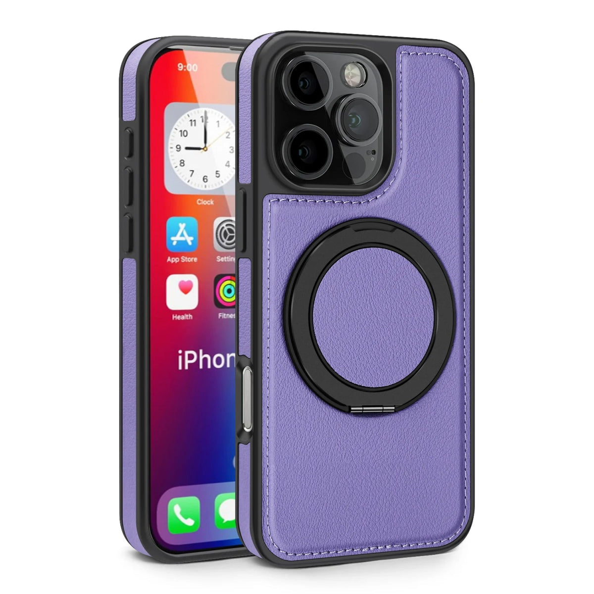 iPhone 15/ Pro/ Plus/ Pro Max - MagSafe Lederoptik Magnetische Schutz Hülle mit Ring 49051067023702|49051067056470|49051067089238|49051067122006 Handy Schutz Hülle online kaufen günstig bestellen