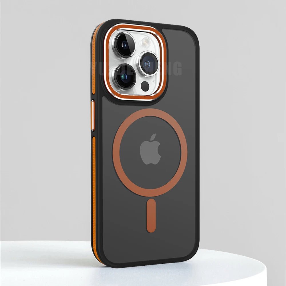 iPhone 15/ Pro/ Plus/ Pro Max - MagSafe Schutz Hülle, Stoßfest, Magnetisch, Kameraschutz apple iphone 15 pro max 15 plus magsafe schutz hülle elegant trend online neu kaufen bestellen magnetisch schön cover case kabelloses laden kameraschutz orange Handy Schutz Hülle online kaufen günstig bestellen