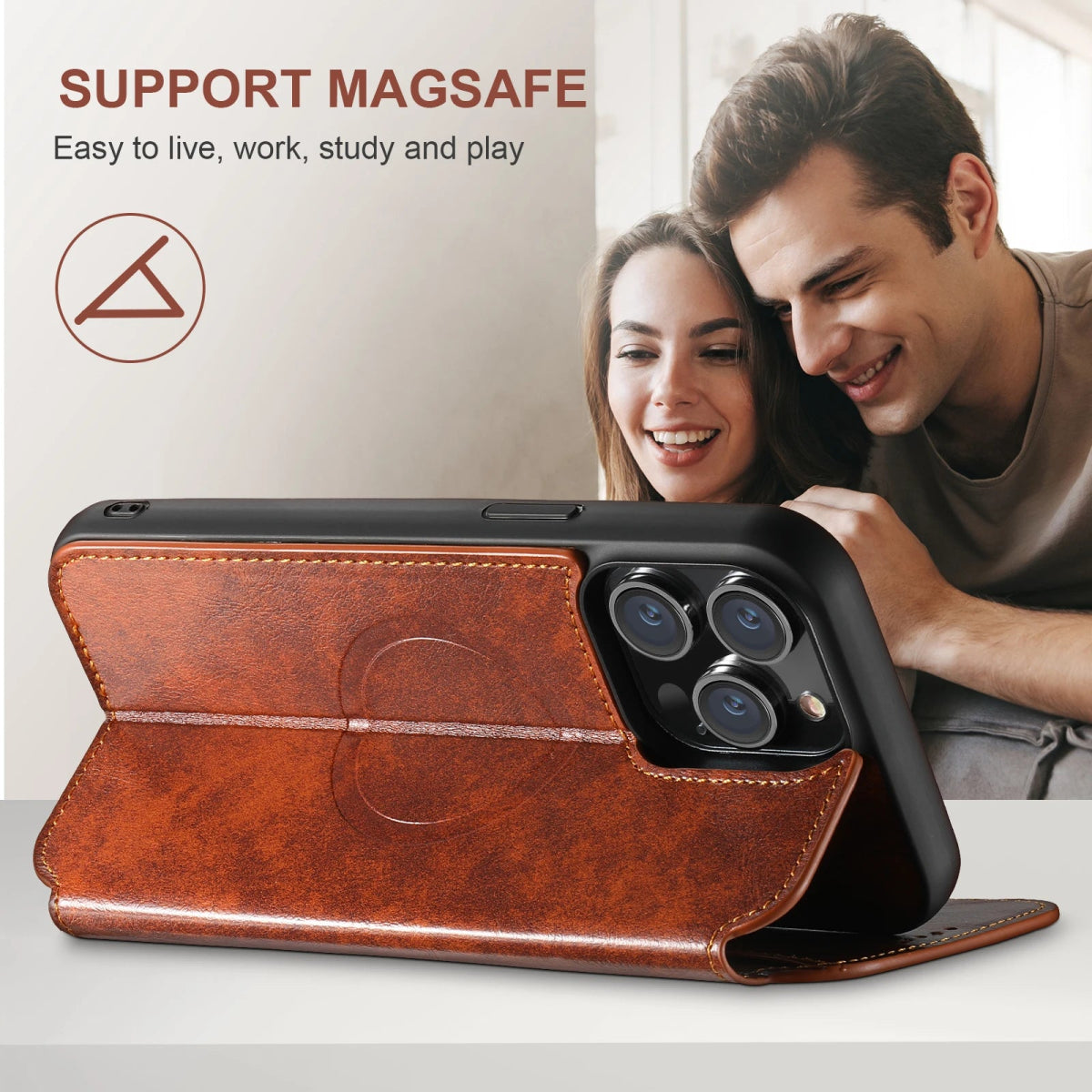 iPhone 15/ Pro/ Plus/ Pro Max - Portemonnaie Lederoptik Hülle mit Kartenfach und Kameraschutz Handy Hülle online kaufen günstig bestellen