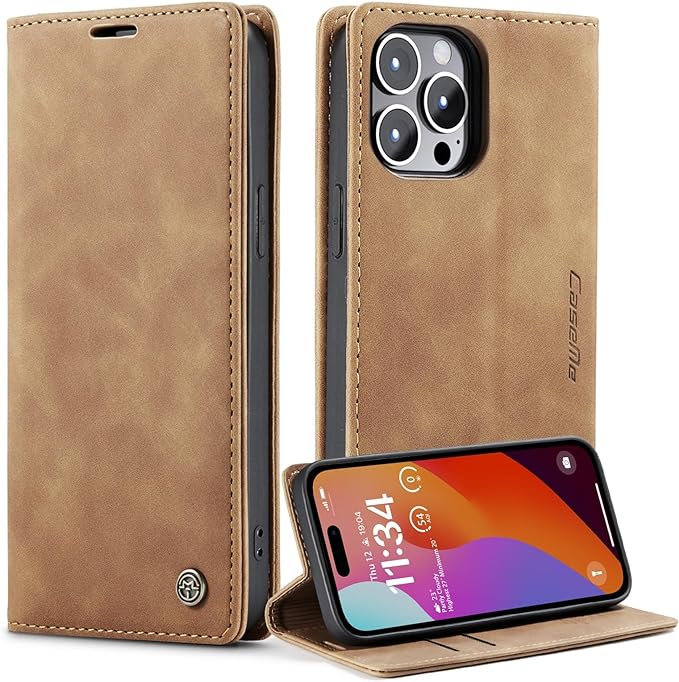 iPhone 15/ Pro/ Plus/ Pro Max - PU Lederoptik Klapphülle mit Magnetischer Abdeckung und Kartenfach Handy Hülle online kaufen günstig bestellen