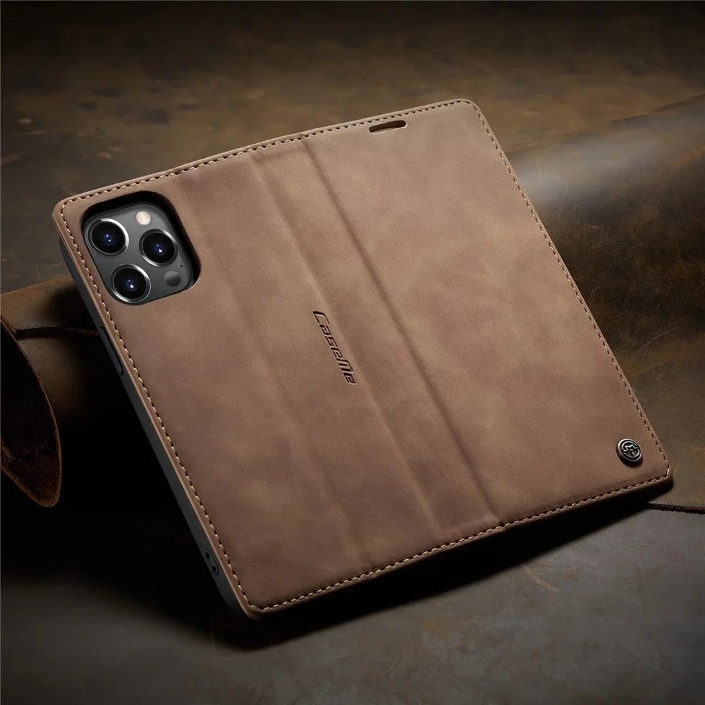 iPhone 15/ Pro/ Plus/ Pro Max - PU Lederoptik Klapphülle mit Magnetischer Abdeckung und Kartenfach Handy Hülle online kaufen günstig bestellen
