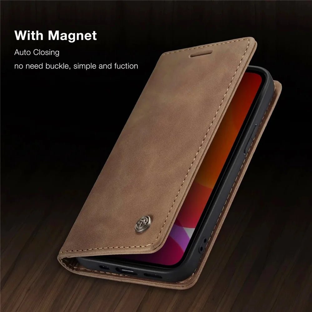 iPhone 15/ Pro/ Plus/ Pro Max - PU Lederoptik Klapphülle mit Magnetischer Abdeckung und Kartenfach Handy Hülle online kaufen günstig bestellen