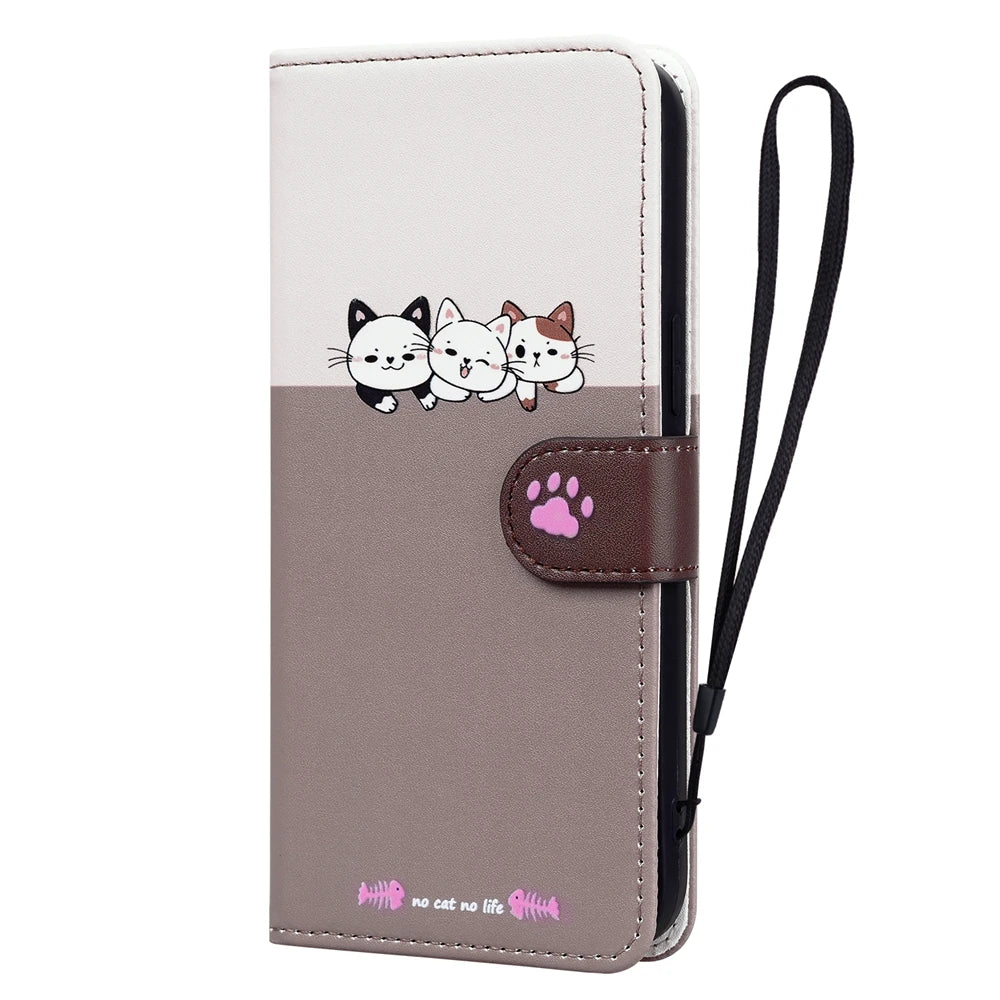iPhone 15/ Pro/ Plus/ Pro Max - PU Lederoptik Schutz Hülle, Kartenfach, Süß für Kinder 48238282539350|48238282834262|48238282932566|48238283161942 Handy Schutz Hülle online kaufen günstig bestellen