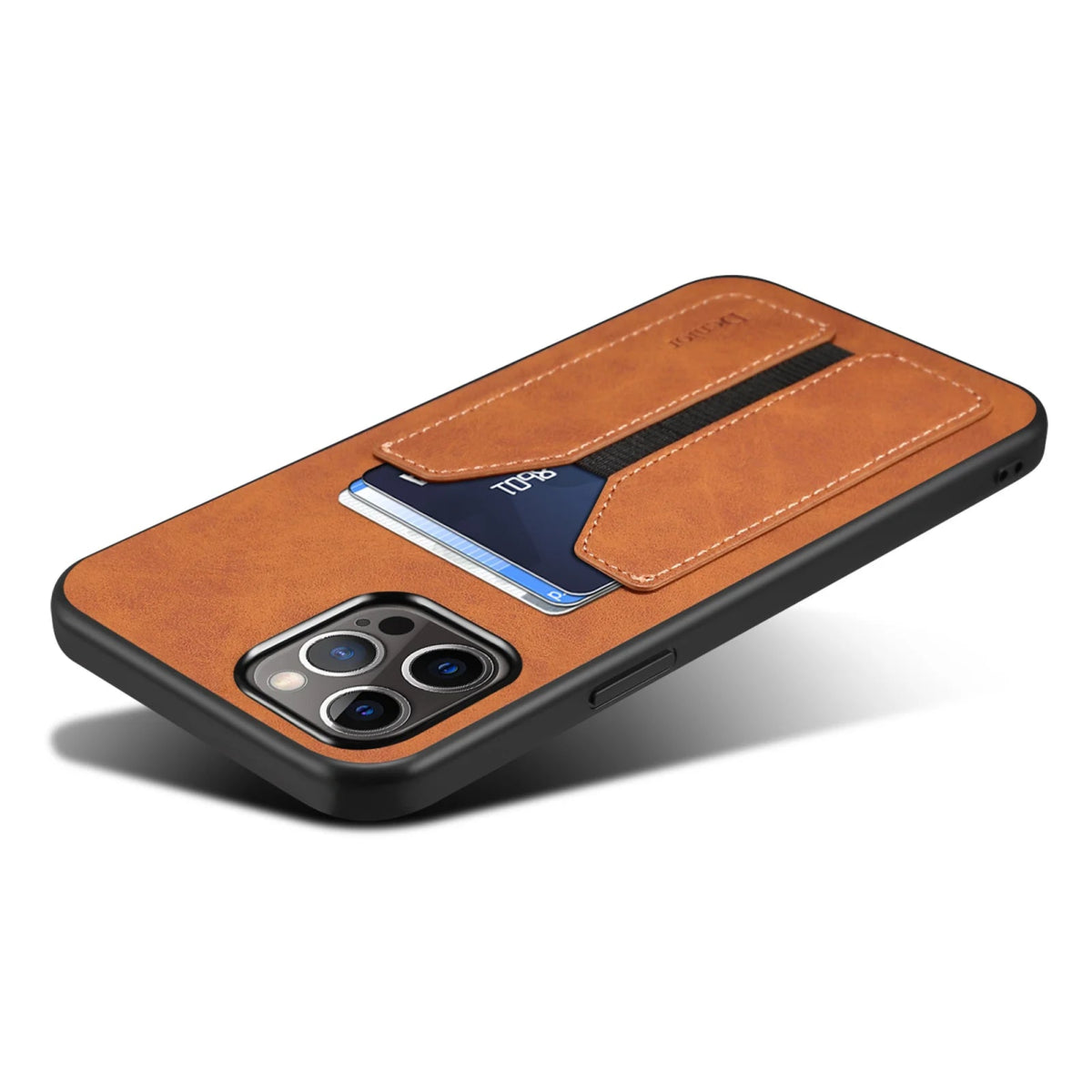 iPhone 15/ Pro/ Plus/ Pro Max - Trend PU Lederoptik Schutz Hülle mit Karten Tasche - Fach Handy Hülle online kaufen günstig bestellen