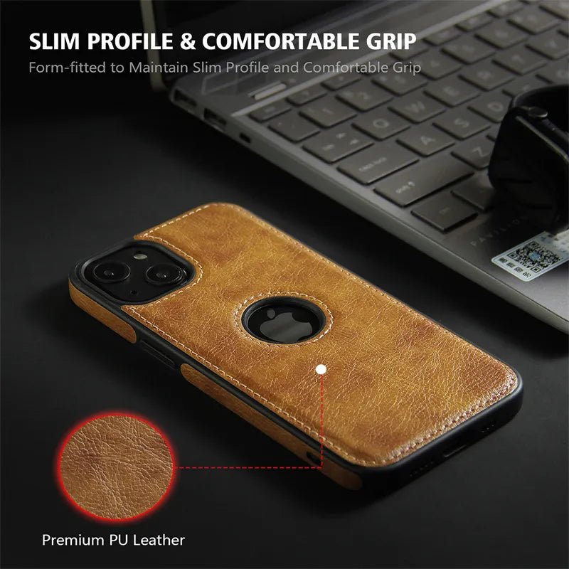 iPhone 15/ Pro/ Plus/ Pro Max - Weiche Business Lederoptik Luxus Schutz Hülle für dein iPhone, Stoßfest online kaufen günstig bestellen