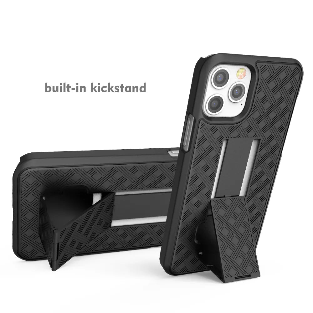 iPhone 15/ Pro/ Pro Max/ Plus - 2In1 Shell Holster Combo Case Kickstand Waist Belt Clip Phone Cover iPhone 15/ Pro/ Pro Max/ Plus - 2In1 Shell Holster Combo Case Kickstand Waist Belt Clip Phone Cover - Handy Held 24 online kaufen günstig bestellen
