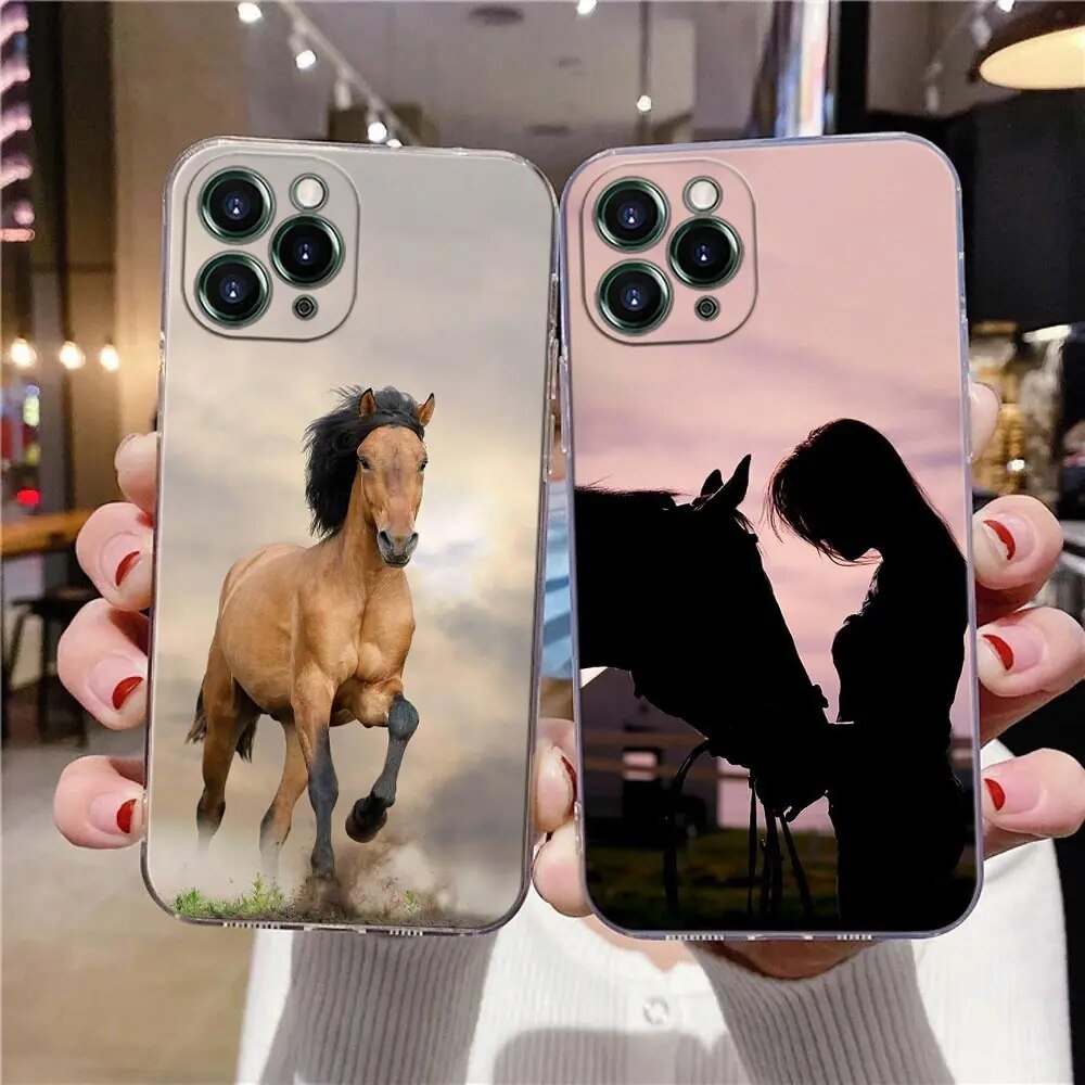 iPhone 15/ Pro/ Pro Max/ Plus - Animal Galloping Horse Girl Drawing Clear Case Silicone Cover iPhone 15/ Pro/ Pro Max/ Plus - Animal Galloping Horse Girl Drawing Clear Case Silicone Cover - Handy Held 24 online kaufen günstig bestellen