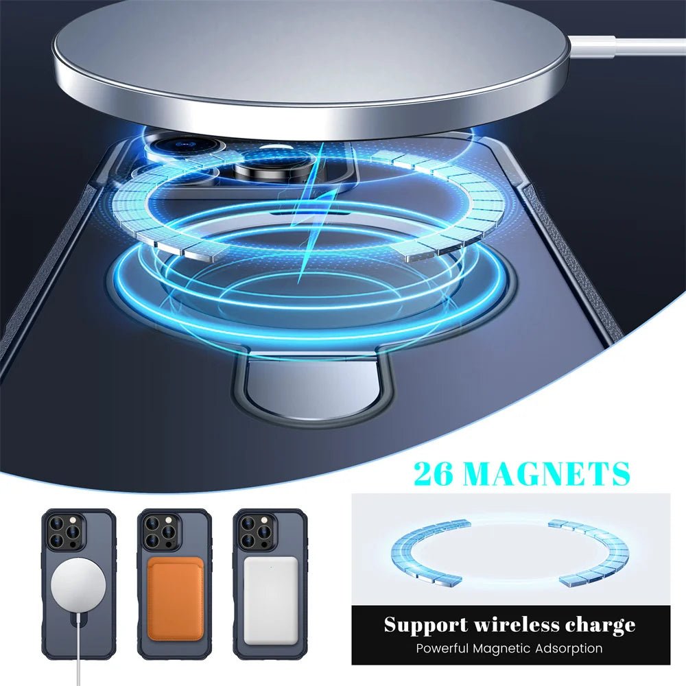 iPhone 16 Pro Max - MagSafe Schutz Hülle, Stoßfest, Magnetisch, Ring Halter iPhone 16 Pro Max - MagSafe Schutz Hülle, Stoßfest, Magnetisch, Ring Halter Handy Schutz Hülle online kaufen günstig bestellen