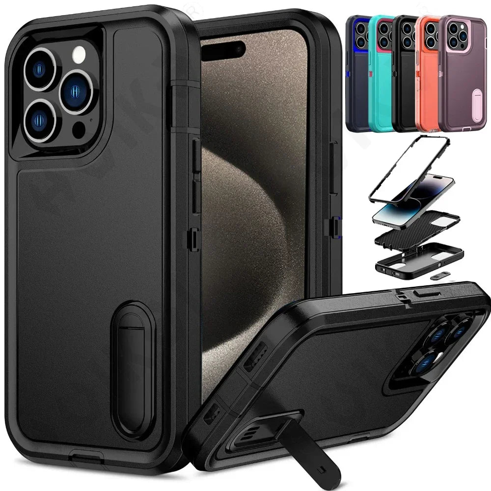 iPhone 16/ Pro/ Plus/ Pro Max - 360 - Grad Vollständige Robuste Hülle mit Displayschutz Handy Schutz Hülle online kaufen günstig bestellen