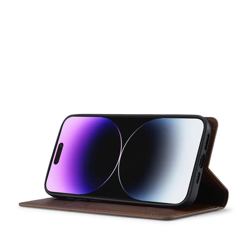 iPhone 16/ Pro/ Plus/ Pro Max - Klapphülle mit Magnetischer Abdeckung und Kartenfach Handy Schutz Hülle online kaufen günstig bestellen