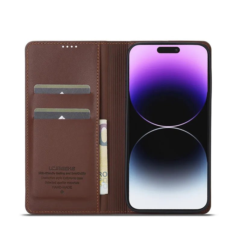 iPhone 16/ Pro/ Plus/ Pro Max - Klapphülle mit Magnetischer Abdeckung und Kartenfach Handy Schutz Hülle online kaufen günstig bestellen