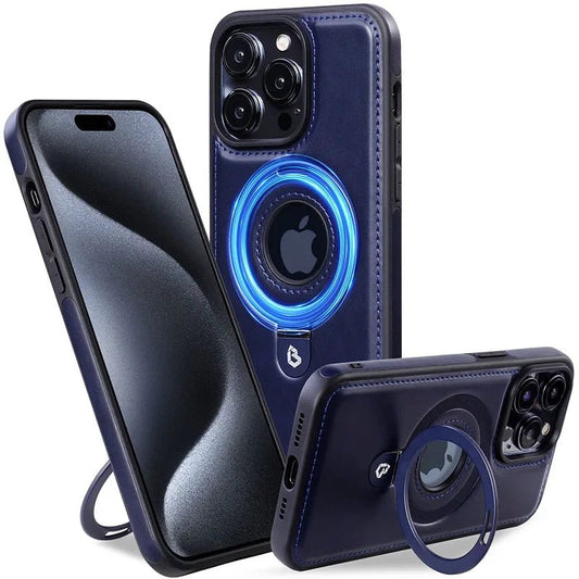 iPhone 16/ Pro/ Plus/ Pro Max - Moderne MagSafe Lederoptik Schutz Hülle mit Ring Handy Schutz Hülle online kaufen günstig bestellen