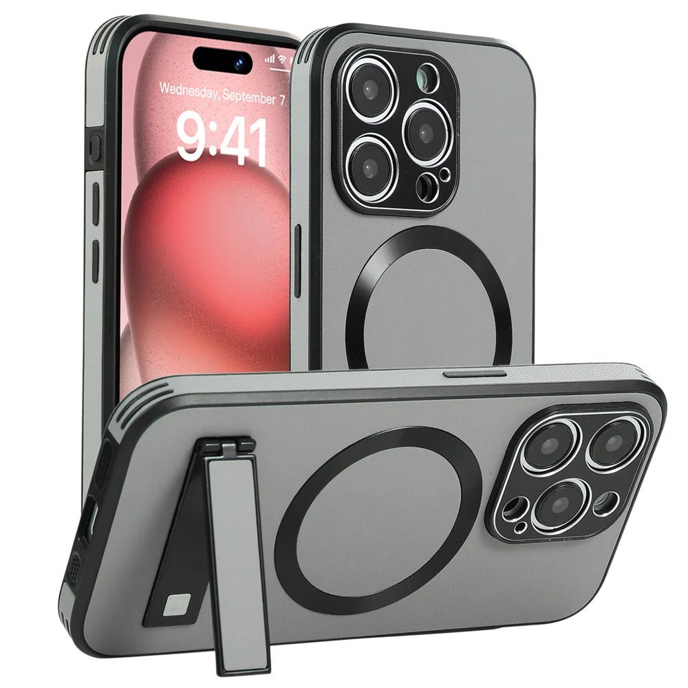 iPhone 16/ Pro/ Plus/ Pro Max - Moderne MagSafe Schutz Hülle mit Ständer 49052251521366|49052251554134|49052251586902|49052251619670 Handy Schutz Hülle online kaufen günstig bestellen