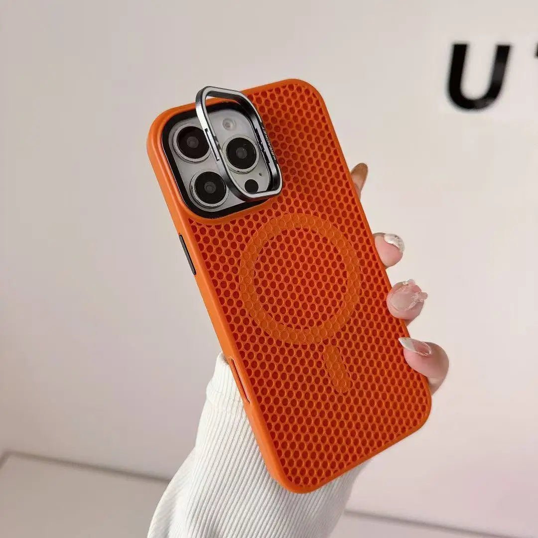 iPhone 18 / Pro / Pro Max – Magnetische Wabenmuster-Hülle mit Ständer iPhone 18 magnetische Wabenmuster-Schutzhülle mit Ständer – weitere Produktansicht