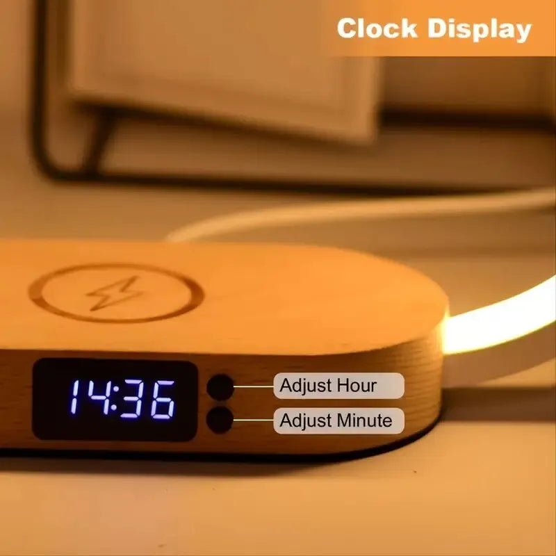 Multifunktions - Ladegerät mit Uhr, LED Lampe/ Nachtlicht, USB - Anschluss Schnell Ladestation Dock für iPhone und Samsung Smartphone Lade Station online kaufen günstig bestellen