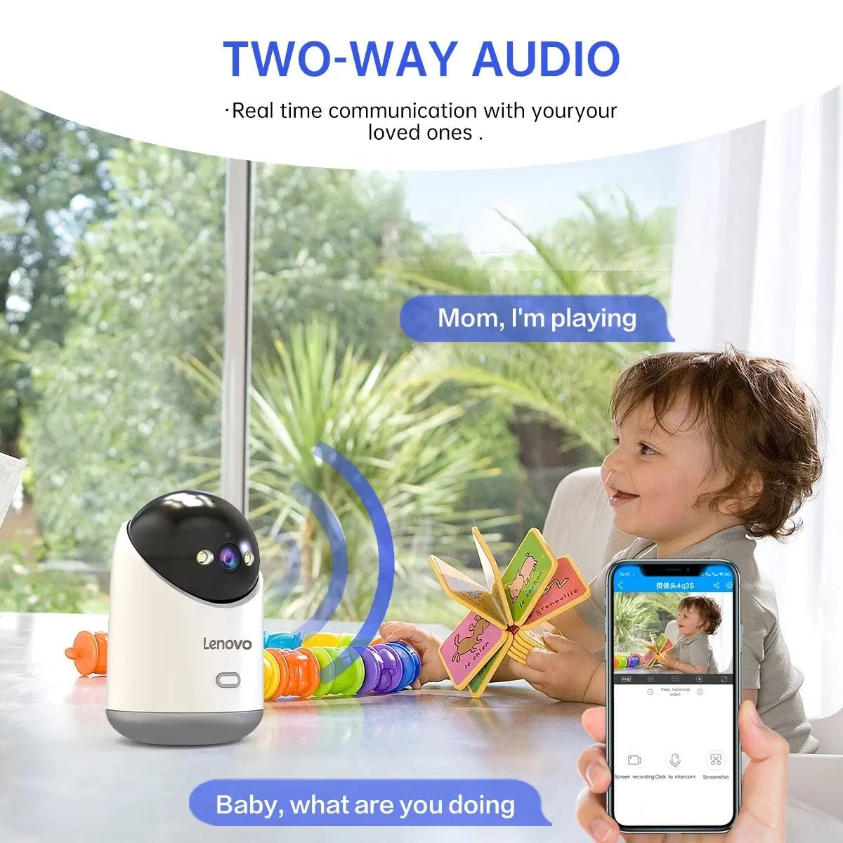 Überwachung IP - Kamera 3MP 5g WiFi Smart Home, Bewegungssensor, Drahtlos Wlan Überwachungskamera smarthome sicherheit wlan ip kamera wlan app smartphone steuerung nachtsicht full hd online kaufen neu günstig bestellen zuhause indoor sicher alarm mobil lenovo 360 grad schwenkbar Kamera online kaufen günstig bestellen