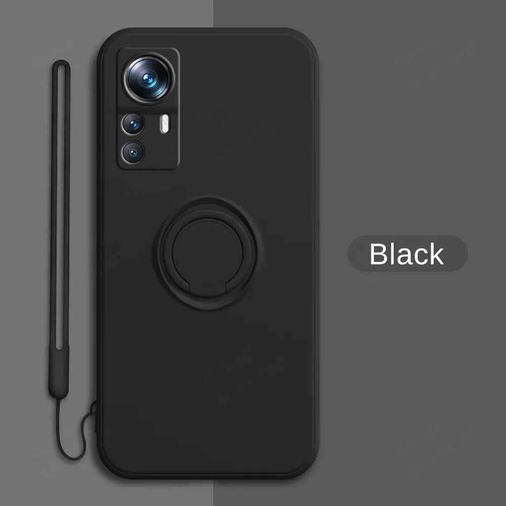 Xiaomi 12T / 12T Pro - With Lanyard Holder Ring Magnet Liquid Silicone Soft Cover Case Camera Shockproof 47146822336854|47146822369622 online kaufen günstig bestellen