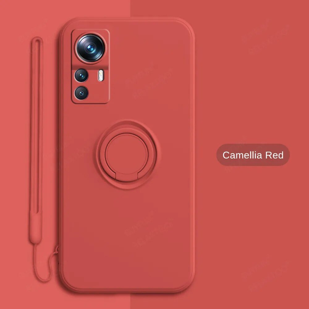 Xiaomi 12T / 12T Pro - With Lanyard Holder Ring Magnet Liquid Silicone Soft Cover Case Camera Shockproof 47146822795606|47146822828374 online kaufen günstig bestellen
