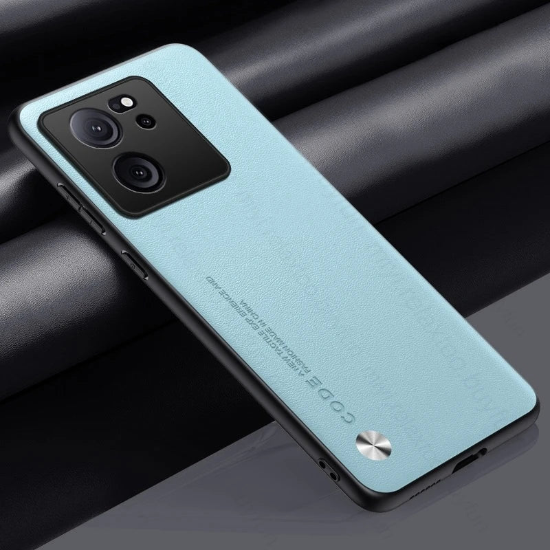 Xiaomi 13T/ 13T Pro - Lederoptik Schutz Hülle, Stoßfest, Staubdicht Xiaomi 13 T Pro leder schutz hülle online neu kaufen bestellen super business bumper elegant schön hell blau Handy Schutz Hülle online kaufen günstig bestellen