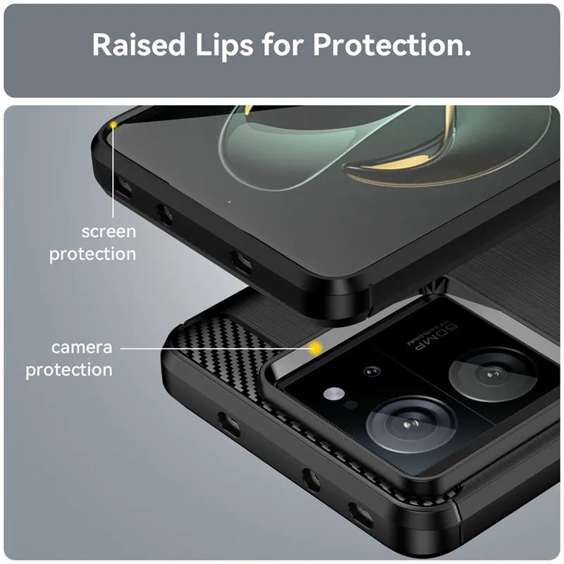 Xiaomi 13T/ 13T Pro - Schutz Hülle Bumper Stoßfeste Carbon Fiber Soft TPU Xiaomi 13T/ 13T Pro - Case Cover Capas Phone Bumper Shockproof Carbon Fiber Soft TPU - Handy Held 24 online kaufen günstig bestellen