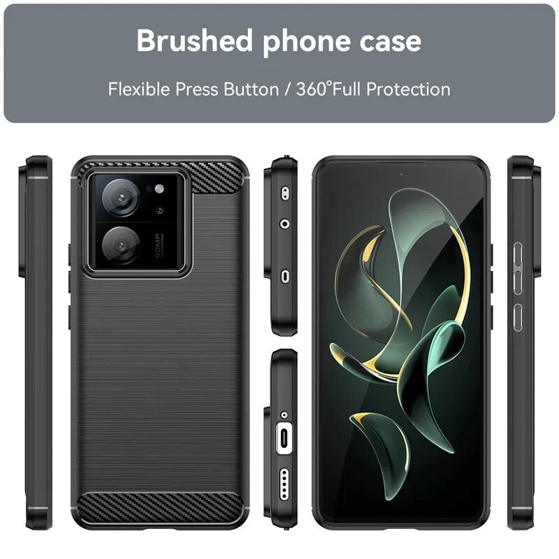 Xiaomi 13T/ 13T Pro - Schutz Hülle Bumper Stoßfeste Carbon Fiber Soft TPU Xiaomi 13T/ 13T Pro - Case Cover Capas Phone Bumper Shockproof Carbon Fiber Soft TPU - Handy Held 24 online kaufen günstig bestellen