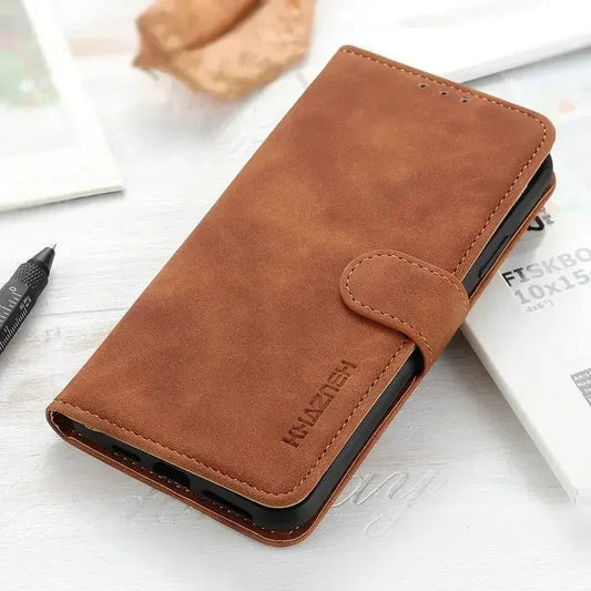 Xiaomi 14/ 14 Pro - Business PU Lederoptik Schutz Hülle Flip mit Kartenfach Xiaomi 14 Pro Leder Schutz Hülle Flip Cover Case neu online kaufen mit Kartenfach Ablagefach modern Trend Business braun coffee Handy Schutz Hülle online kaufen günstig bestellen