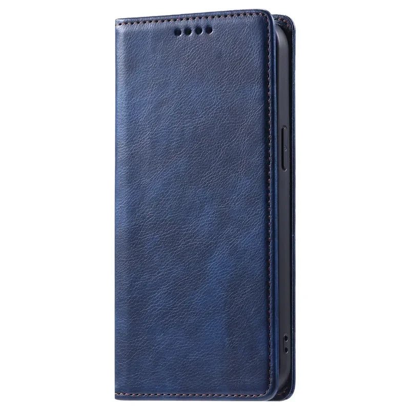 Xiaomi - Redmi 13T/ 13T Pro - Schutz Hülle TPU Lederoptik mit Kartenfach, Magnetisch, Stoßfest, Geldfach Xiaomi redmi note 13 t pro 13 Schutz Hülle neu Trend Modern Günstig Bestellen Kaufen Leder Kartenfach Magsafe magnetisch blau Handy Schutz Hülle online kaufen günstig bestellen